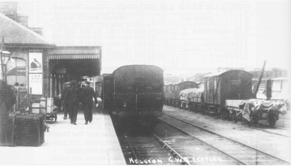 helston station around 1910 with original crane - lens of sutton